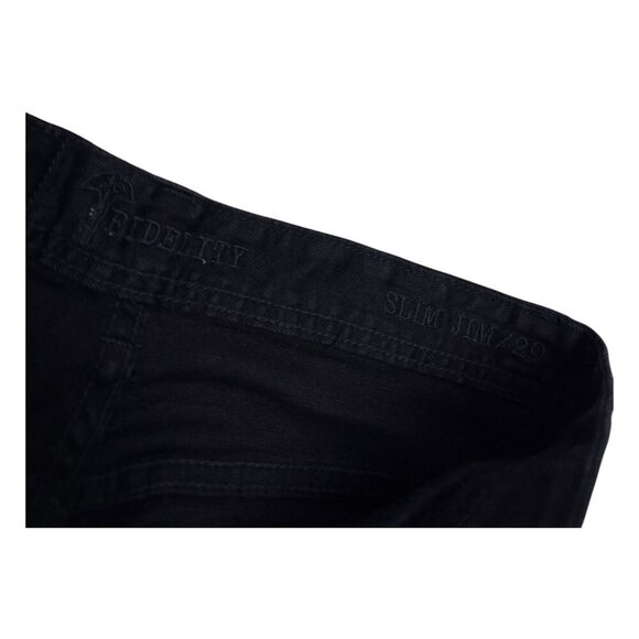 FIDELITY Luxury Designer Black SLIM JIM Casual Straight Denim Pants Jeans 29 - Picture 4 of 6